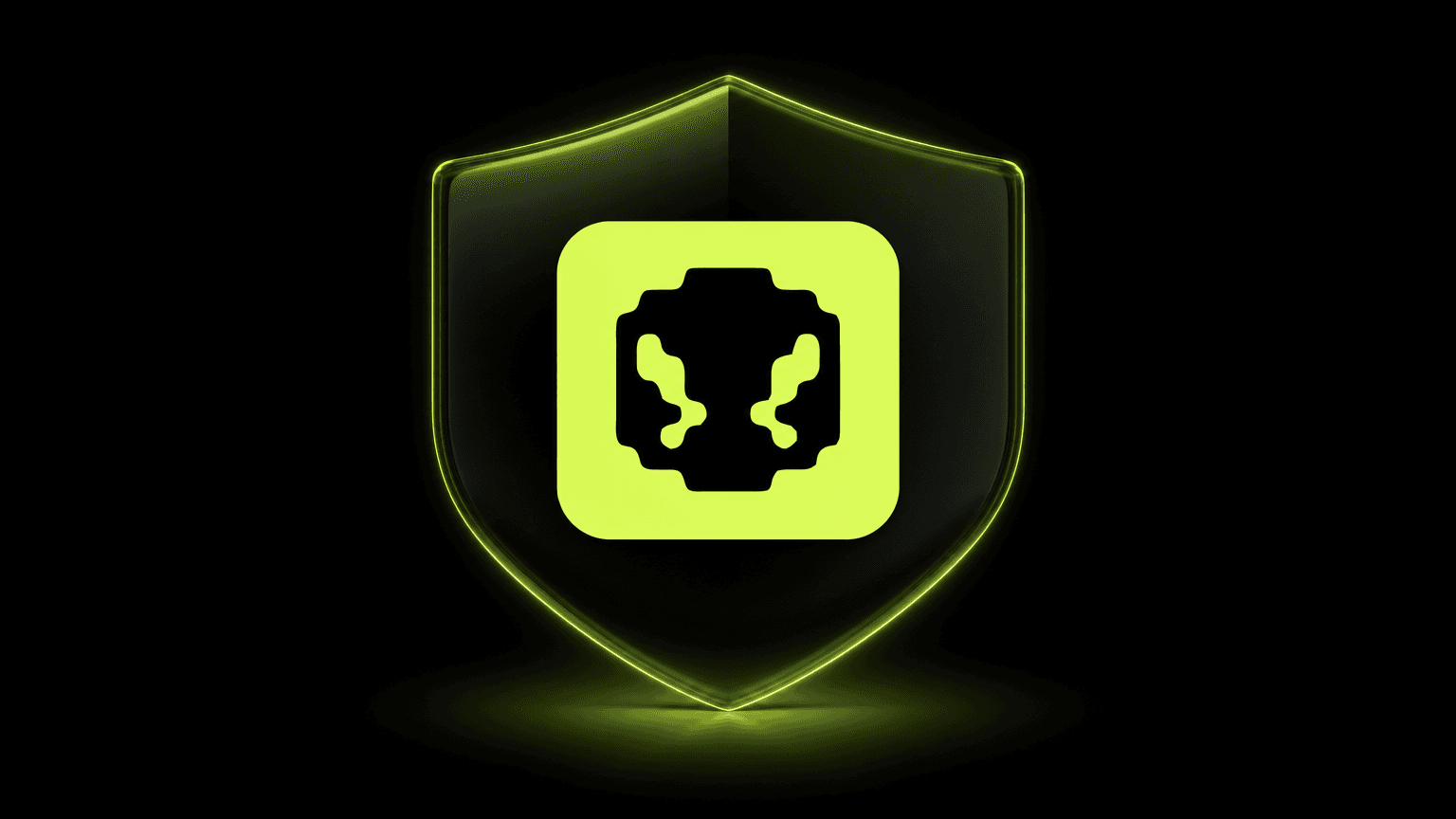 Um escudo verde brilhante